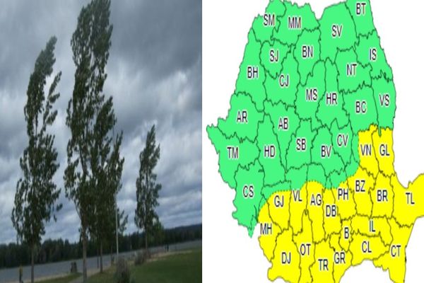 Meteorologii au emis atenționare Cod Galben de vânt puternic, pentru Dâmbovița