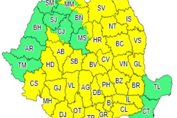 Update: Cod galben de furtuni, ploi și grindină, (și) pentru Dâmbovița