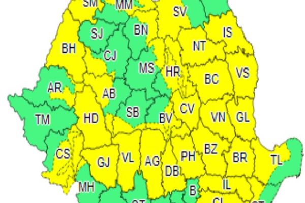 Cod Galben de ploi și instabilitate atmosferică, (și) în Dâmbovița