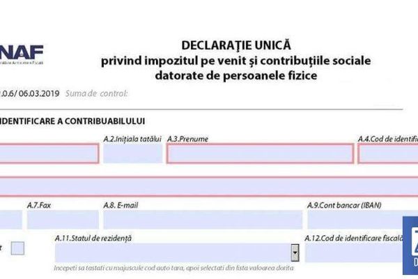 Declarația unică se depune până la data de 31 iulie 2019