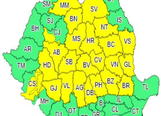 Cod Galben de furtună (și) în Dâmbovița, pentru data de 22 iulie