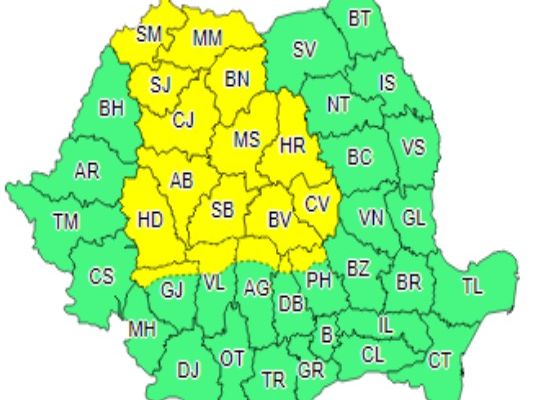 Caniculă și Cod galben de ploi (în zona montană). Vezi unde este valabilă atenționarea