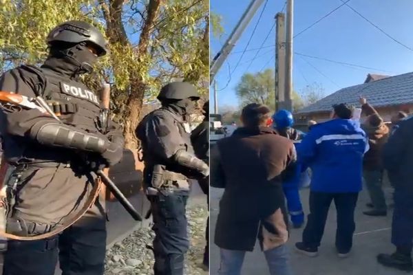 Descinderi în forță ,cu mascații, la comunitatea de romă din Bălteni, Dâmbovița. Se asigură protecție pentru salariații Electrica