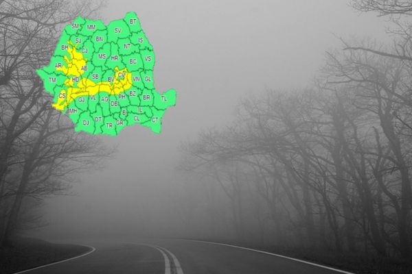 Dublu Cod Galben în Dâmbovița. Ceață în sud, viscol și zăpadă în nord.