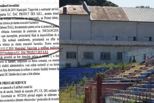 Probleme la reabilitarea stadionului "Eugen Popescu" din Târgoviște. A fost reziliat contractul cu proiectantul