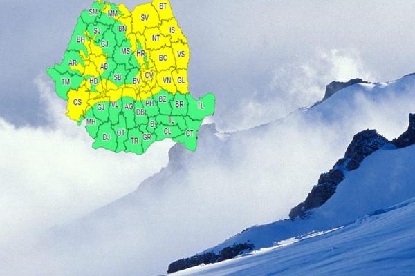 Cod galben de vânt și ninsoare în zona de munte și Moldova (04-06 ianuarie 2020). Zona montană din DB afectată.