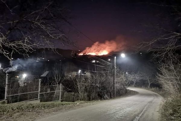 Foto-Video| Foc devastator la Gura Ocniței, în Dâmbovița. Livezi întregi au ars de la un foc nesupravegheat