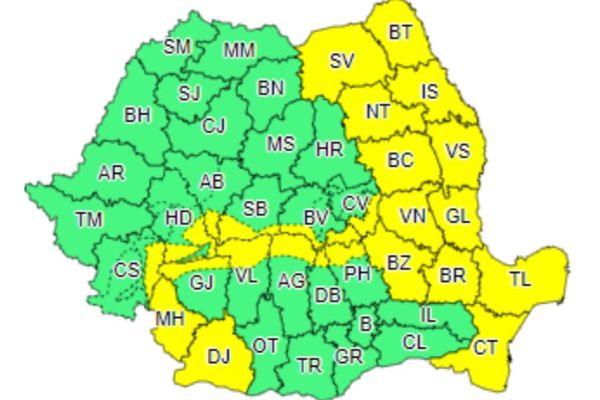 Atenționare meteorologică! Cod galben de vânt în Moldova și Carpați (Meridionali și Orientali)