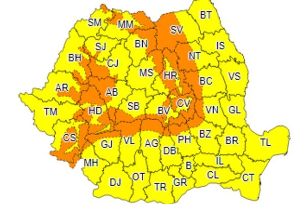 Atenționare meteo de vânt puternic,în toată țara, în intervalul 23-24 februarie.