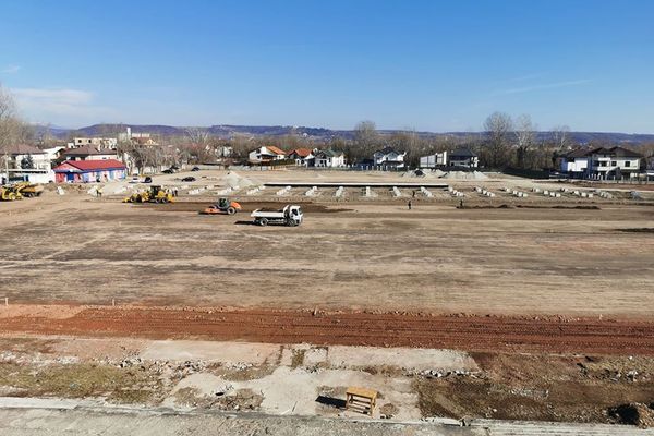 Foto| Care mai este stadiul lucrărilor de reabilitare la stadionul ''Eugen Popescu'', din Târgoviște