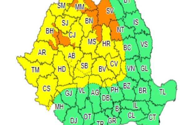 Din nou cod galben și portocaliu de vânt,în special în zona zona montană (10-12 februarie)