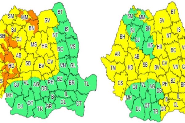 Cod galben și portocaliu, de vânt,precipitații abundente și viscol,în aproape toată țara (4-6 februarie)