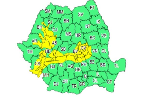 Cod galben de vânt, pentru două zile, în zona montană din Dâmbovița (27-29 februarie)