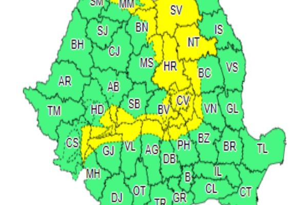 Atenție,vine iarna! Cod galben de ninsori (și) în Dâmbovița. Temperaturile scad spectaculos. Maxime de doar 2 grade, la Târgoviște!