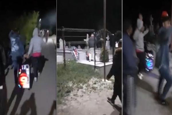 Incredibil! Chef în cimitir, cu manele si băutură, la Vizurești, în noaptea de Înviere. "Să danseze si morții", spuneau petrecăreții