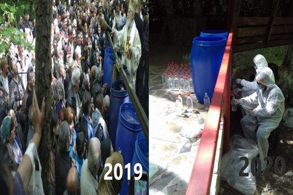 Slujba de "Izvorul Tămăduirii" și ziua comunei în perfect anonimat, la Nucet. Apa sfințită va fi distribuită localnicilor