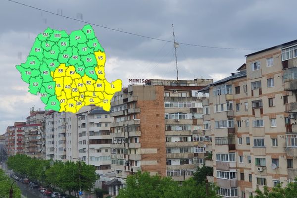 Cod galben de furtună prelungit, în Dâmbovița (4 mai). Ploi torențiale în județ. Vremea rea continua până joi