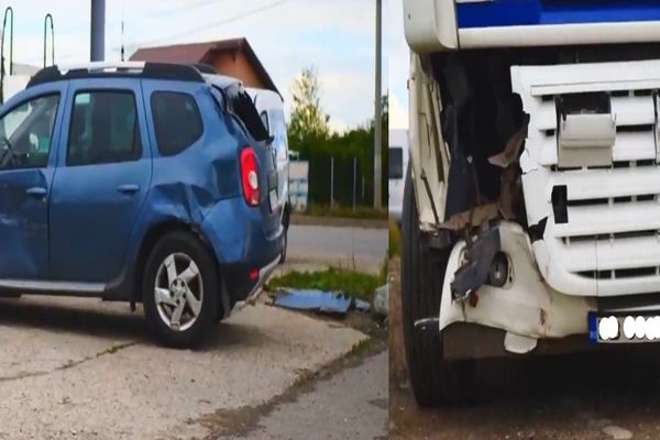Accident spectaculos pe DN 72, la Nisipuri. Un tir a intrat în plin în două autoturisme