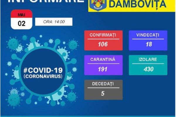 Coronavirus-Diferențe statistice, fără explicații. Conform INSP, în Dâmbovița 103 cazuri, conform DSP - în DB-106 cazuri