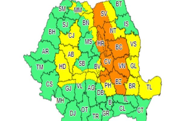 Vești mai bune de la meteorologi, pentru Dâmbovița. Cod galben, de precipitații, restrâns (29 iunie), doar la munte