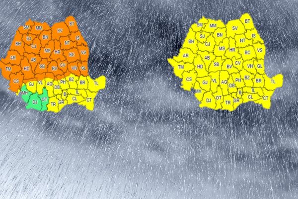 Coduri de vreme rea prelungite. În Dâmbovița, avertizări până în data de 25 iunie