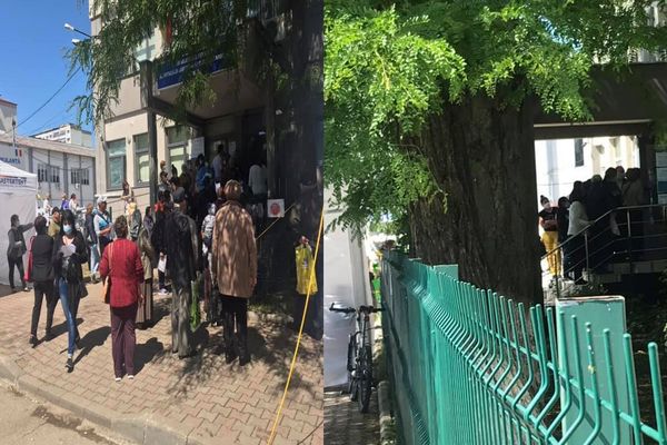 Foto| Nicio regulă respectată. Îmbulzeală, nervi și scandal, la Policlinica Spitalului Județean de Urgență din Târgoviște