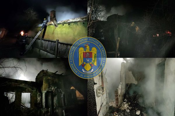 Dâmbovița. Bătrân găsit carbonizat în locuința cuprinsă de flăcări