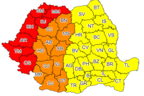 COD ROȘU de caniculă emis de ANM