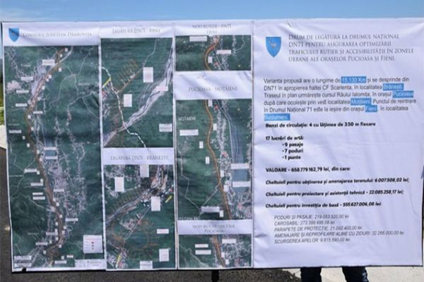 Centura ocolitoare a orașelor Pucioasa și Fieni, care va străbate județele Dâmbovița și Prahova, o investiție de circa 111.000.000 de euro
