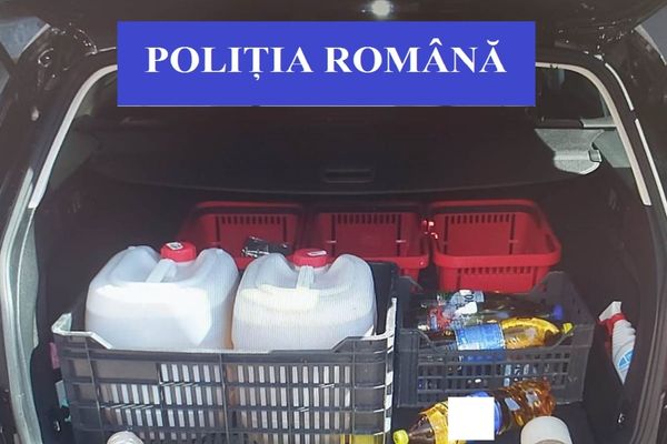 Dâmbovița. 700 de litri de rachiu, confiscate de oamenii legii după un control în trafic