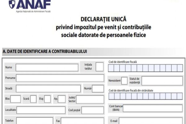 ANAF: Declarația unică se depune până la 25 mai 2022, inclusiv