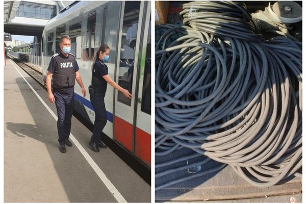 Tineri din Dâmbovița reținuți pentru furt de cabluri din stația CFR Fieni în valoare de 10.664,62 de lei