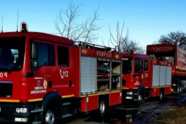 Dâmboviţa. Incendiu de proporții la Bâldana. O hală cu 100 de tone de rumeguș, în flăcări