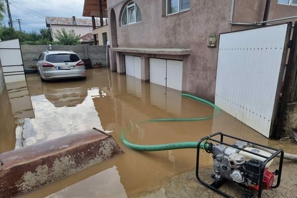 Gospodării inundate și arbori doborâți de vijelie în Dâmbovița! Pompierii militari au intervenit de urgență