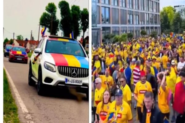 Coloane întregi de mașini cu români se îndreaptă spre Munchen înaintea meciului România-Olanda