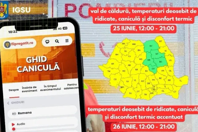 Cum să te protejezi de caniculă. Sfaturile transmise de IGSU pentru zilele cu temperaturi extreme