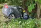 Foto| Accident spectaculos pe DN 72, la I.L.Caragiale. Două persoane transportate la spital