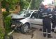 Accident la Târgoviște. Șoferul a ajuns la spital, iar mașina s-a oprit într-un pom